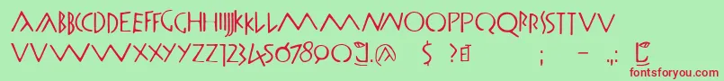 Romamonumentalbc Font – Red Fonts on Green Background