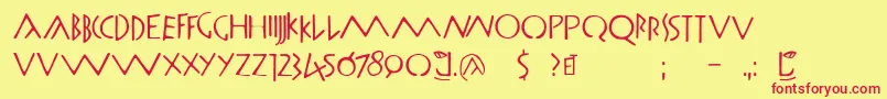 Romamonumentalbc Font – Red Fonts on Yellow Background