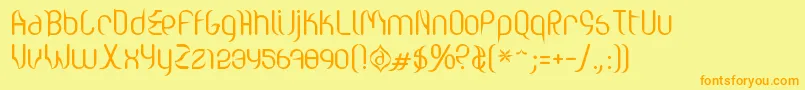 フォントValium ffy – オレンジの文字が黄色の背景にあります。