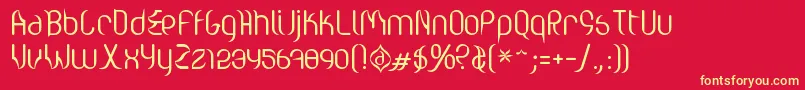 Fonte Valium ffy – fontes amarelas em um fundo vermelho