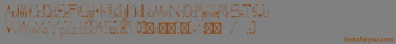 Fonte FareastmovementRegular – fontes marrons em um fundo cinza
