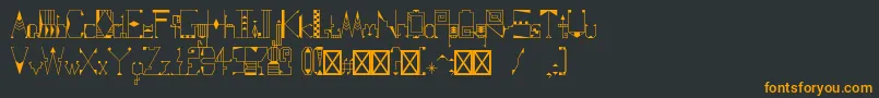 フォントFareastmovementRegular – 黒い背景にオレンジの文字