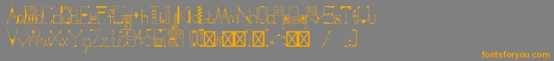 フォントFareastmovementRegular – オレンジの文字は灰色の背景にあります。