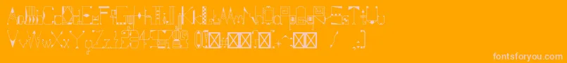 FareastmovementRegular-Schriftart – Rosa Schriften auf orangefarbenem Hintergrund