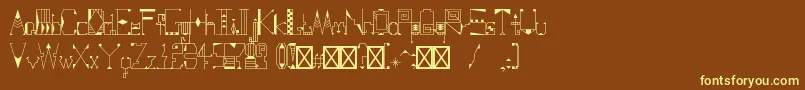 FareastmovementRegular Font – Yellow Fonts on Brown Background