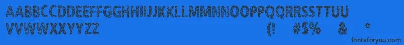 フォントCfnevertrustahippy – 黒い文字の青い背景