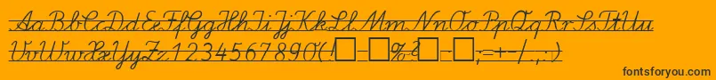 LaE2-Schriftart – Schwarze Schriften auf orangefarbenem Hintergrund