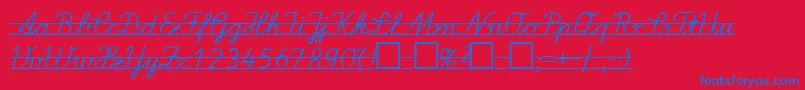 フォントLaE2 – 赤い背景に青い文字