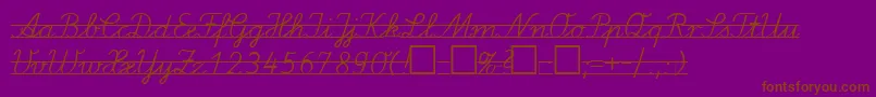 LaE2-Schriftart – Braune Schriften auf violettem Hintergrund