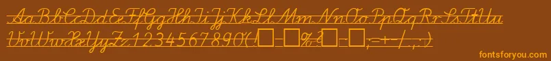 LaE2 Font – Orange Fonts on Brown Background