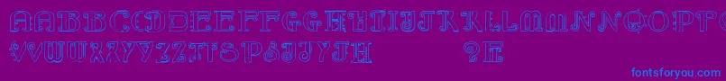 RebimbocaOutline Font – Blue Fonts on Purple Background