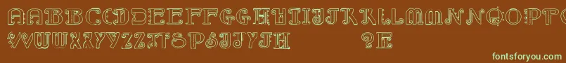 RebimbocaOutline Font – Green Fonts on Brown Background