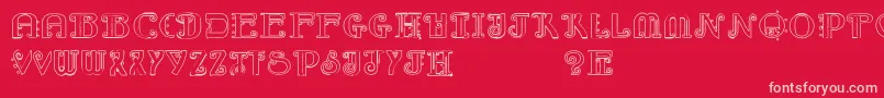 RebimbocaOutline Font – Pink Fonts on Red Background