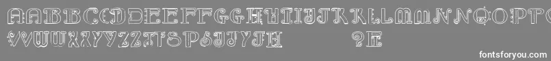 フォントRebimbocaOutline – 灰色の背景に白い文字