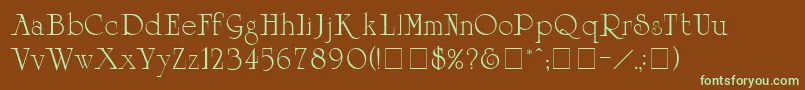 PiquetSsi-Schriftart – Grüne Schriften auf braunem Hintergrund