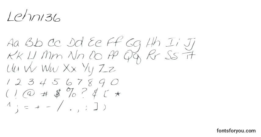 Lehn136フォント–アルファベット、数字、特殊文字