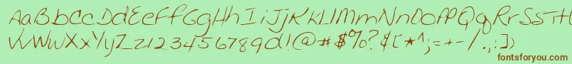 Lehn136 Font – Brown Fonts on Green Background