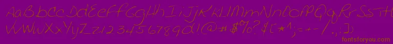 Lehn136-fontti – ruskeat fontit violetilla taustalla