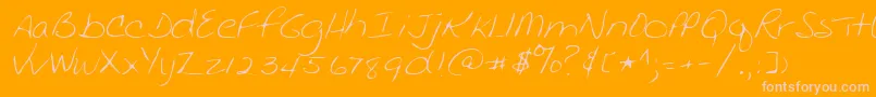 Lehn136-Schriftart – Rosa Schriften auf orangefarbenem Hintergrund