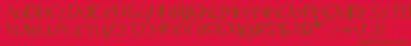 Adolphus-Schriftart – Braune Schriften auf rotem Hintergrund