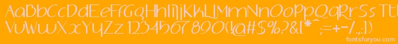 Adolphus Font – Pink Fonts on Orange Background