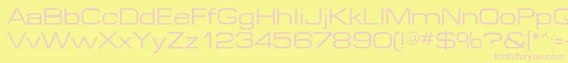 Microextendflf-fontti – vaaleanpunaiset fontit keltaisella taustalla