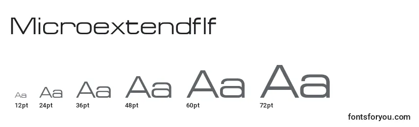 Размеры шрифта Microextendflf