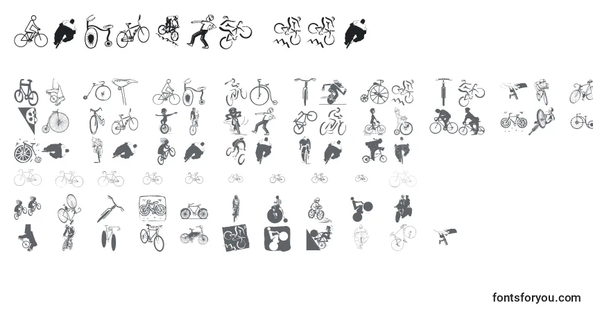 Schriftart Cycling ffy – Alphabet, Zahlen, spezielle Symbole