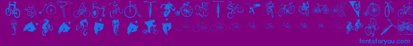 Шрифт Cycling ffy – синие шрифты на фиолетовом фоне