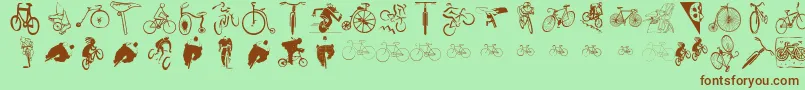 Cycling ffy Font – Brown Fonts on Green Background