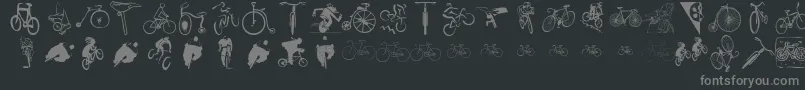 Cycling ffy-Schriftart – Graue Schriften auf schwarzem Hintergrund