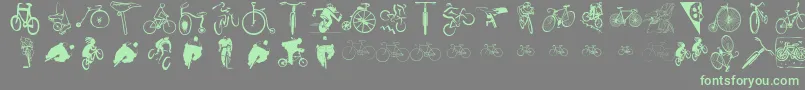 Cycling ffy-Schriftart – Grüne Schriften auf grauem Hintergrund