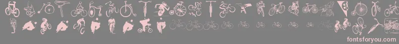 Cycling ffy-Schriftart – Rosa Schriften auf grauem Hintergrund