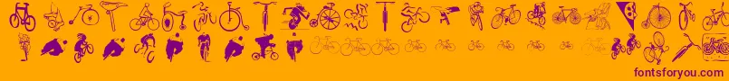 Cycling ffy Font – Purple Fonts on Orange Background