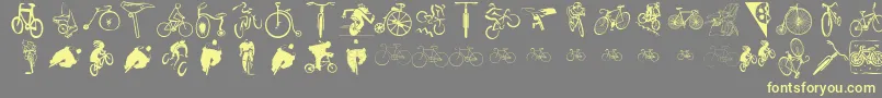 Cycling ffy-Schriftart – Gelbe Schriften auf grauem Hintergrund