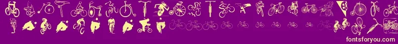 Cycling ffy-Schriftart – Gelbe Schriften auf violettem Hintergrund