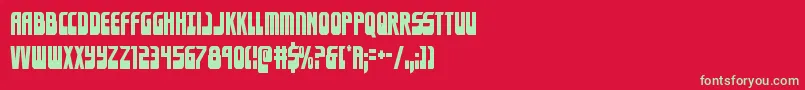 フォントEldebarancond – 赤い背景に緑の文字