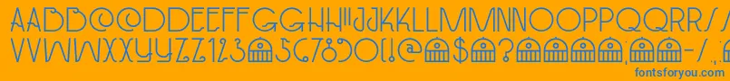 DkPaviljoen Font – Blue Fonts on Orange Background