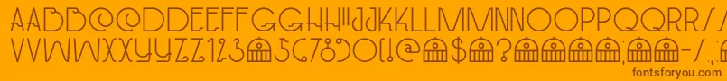 DkPaviljoen Font – Brown Fonts on Orange Background