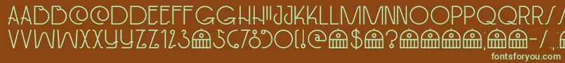 DkPaviljoen Font – Green Fonts on Brown Background