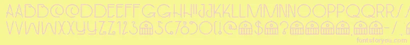 DkPaviljoen Font – Pink Fonts on Yellow Background
