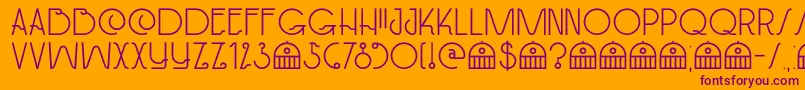 DkPaviljoen Font – Purple Fonts on Orange Background