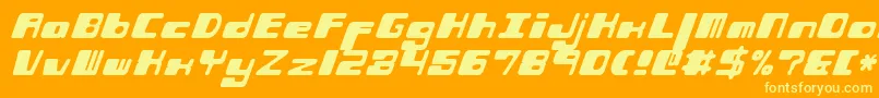 Phorfeis Font – Yellow Fonts on Orange Background