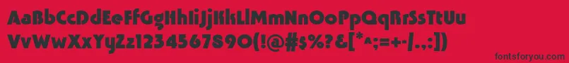 TavridacBold Font – Black Fonts on Red Background