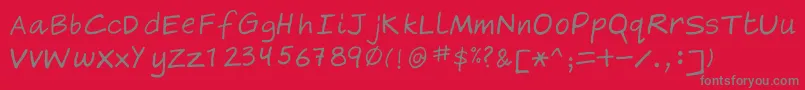 フォントGragsie – 赤い背景に灰色の文字