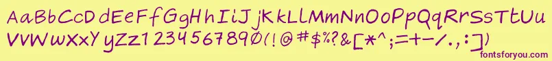 Gragsie Font – Purple Fonts on Yellow Background