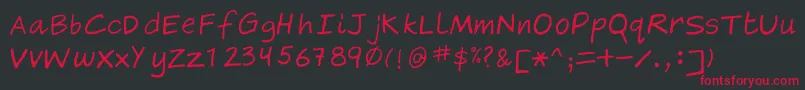 フォントGragsie – 黒い背景に赤い文字