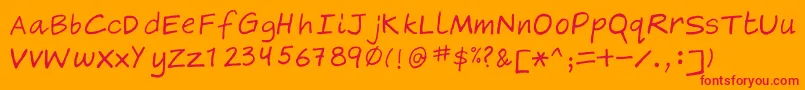 Fonte Gragsie – fontes vermelhas em um fundo laranja