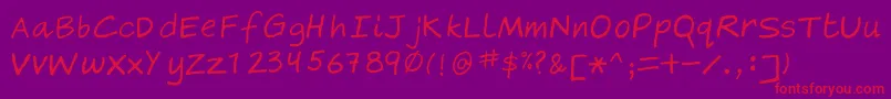 Czcionka Gragsie – czerwone czcionki na fioletowym tle