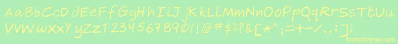 フォントGragsie – 黄色の文字が緑の背景にあります
